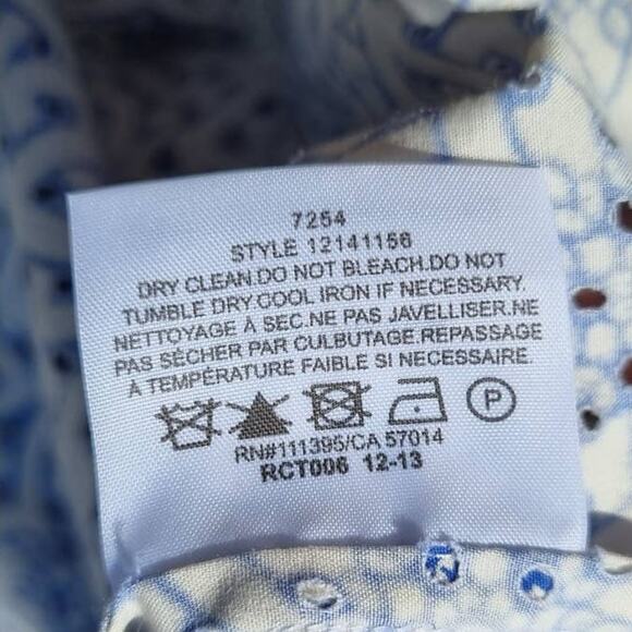 Tory Burch Blue Printed Gretchen Cotton Tunic Women's Size 10 - Picture 6 of 9